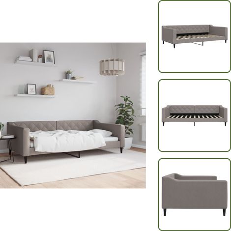 Letto da giorno 2 in 1 - vidaXL Letto da Giorno Tortora 100x200 cm in Tessuto - Letto da giorno tortora