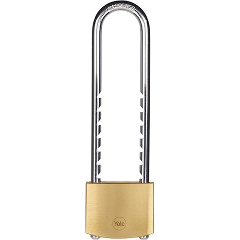 YALE Lucchetto in ottone Y110B/50/155/1 corpo 50mm, arco lungo, 3 chiavi