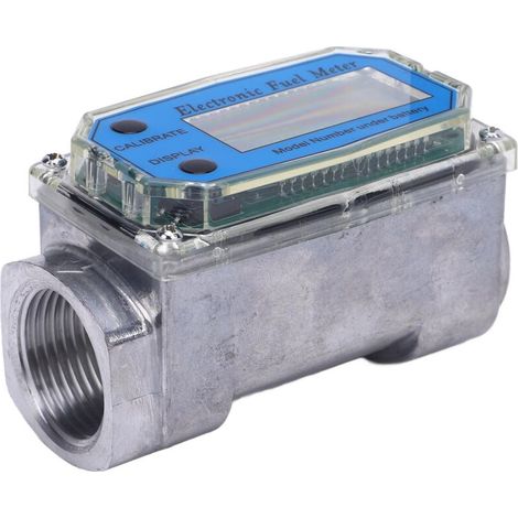 Digital Turbine Fuel Flow Meter High-precision multifunctional metal multi-unit flow meter for water, diesel, gasoline 32 mm / 1.3 inches: minimum 10 L/min, maximum 1 (1/5)
