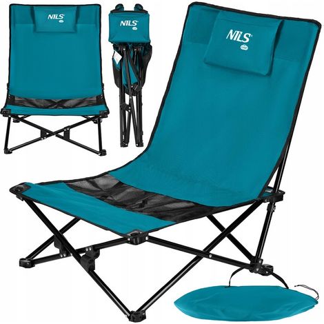 Silla plegable de camping, ligera, tumbona de playa, respaldo, funda de camping (1/5)
