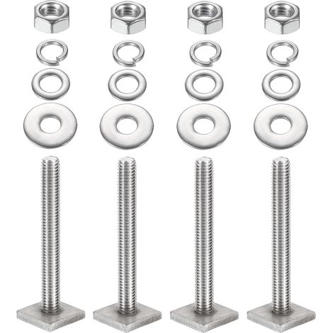 4 Jeux Boulons Fente T M8 x 65mm Boulons Tête Carrée T pour Rail T (1/5)
