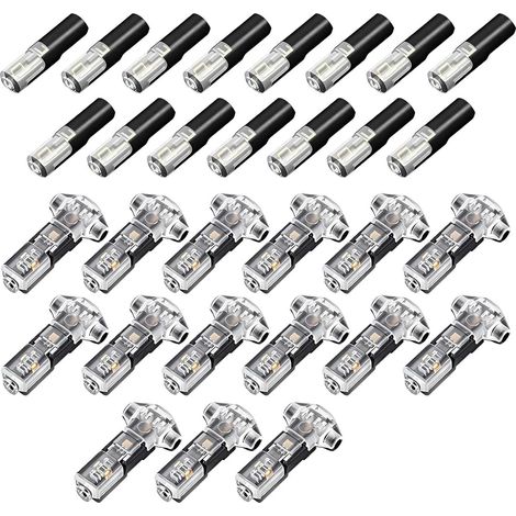 Lot de 30 cosses électriques à sertir et connecteurs électriques rapides, 15 T1 + 15 D1, kit complet de connecteur fil électrique pour bricolage, éclairage LED, installation domestique (1/5)