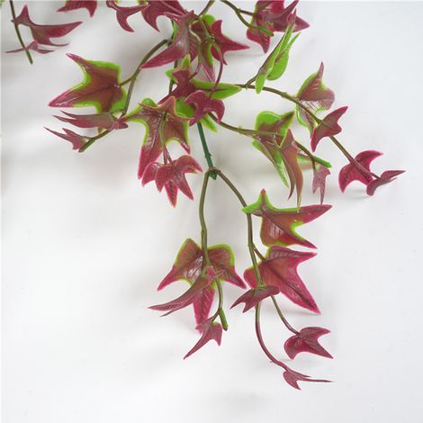 Plante artificielle suspendue de 78 cm (30,7 pouces) avec feuilles artificielles, idéale pour la décoration intérieure et extérieure (maison, jardin, mariage, rouge). (1/5)