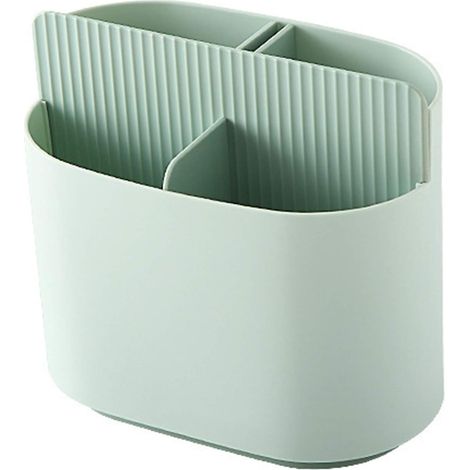 Soporte para utensilios de cocina verde claro, soporte para cuchillos, almacenamiento multifuncional para cucharas y tenedores, jaula para palillos de cocina, escurridor (1/5)