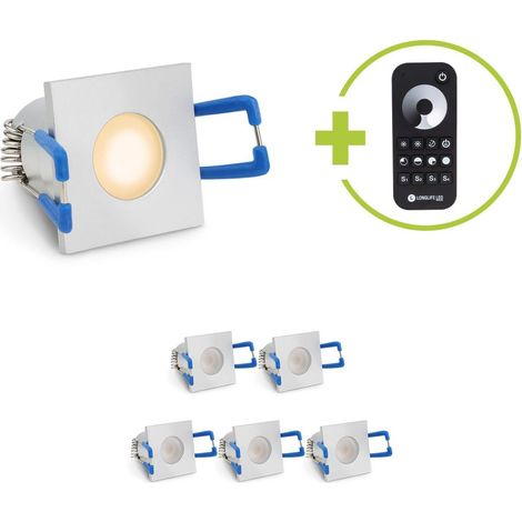 Einbaustrahler Mini Livorno eckig 3W 2700K IP65 - Farbe: silber - Anzahl: 6x