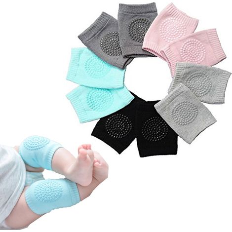 Genouilleres Bebe - Protection Anti-Derapage Pour Rampement Et Premiers Pas - Coton Respirant - Lot De 5 Paires (1/5)