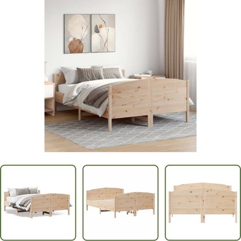Sommeil - Cadre de lit sans matelas 150x200 cm bois de pin massif (1/5)