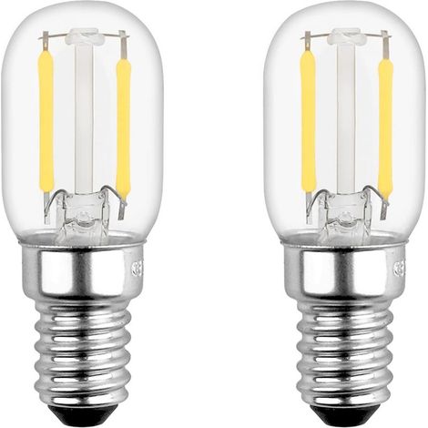 T22 Ampoule LED,E14 2W Ampoule LEDÉquivalent 15W E14 Incandescent, Blanc Chaud 2700K, Petit LED pour Frigo/Lampe de Sel/Veilleuse Enfants, lot de 2 (1/5)