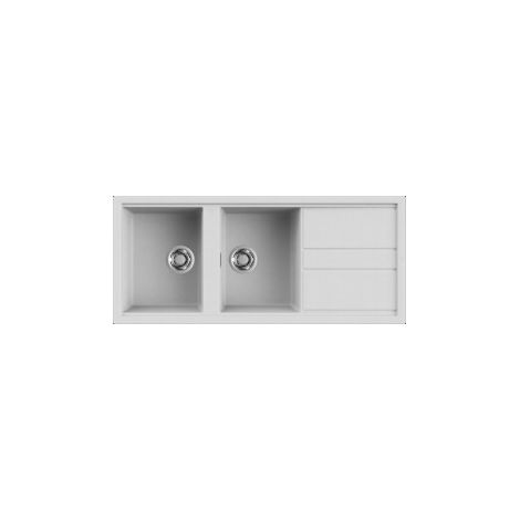 Lavello Elleci Incasso 2 vasche 116x51 Best 500 Granitek Bianco LGB50068 (1/5)