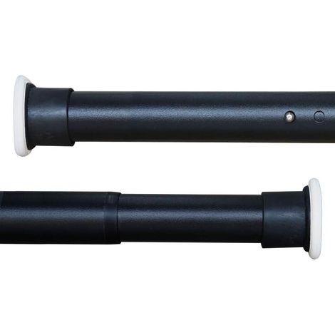 Tringle Télescopique - 1 Pièce - Acier Noir Mat - Sans Perçage Ø32mm - Douche et Rideaux - 260 à 310 cm (1/5)