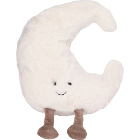 Un coussin doux et moelleux en forme de lune, parfait pour décorer une chambre de bébé, une chambre d'enfant, un coin lecture ou comme cadeau. (1/5)