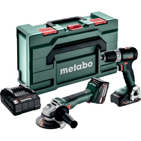 Metabo zestaw combo 18v 2.6.5 18 v (bs 18 l bl + w 18 l bl 9-125 quick) 1x2,0ah 1x4,0ah metabox