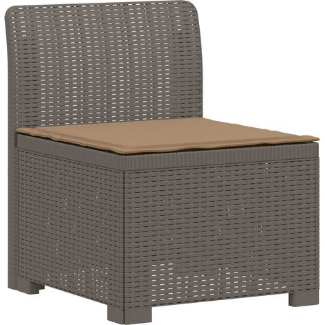 Maison Exclusive - 1-Sitzer Garten-Sofa mit Kissen Rattan-Look PP (1/5)