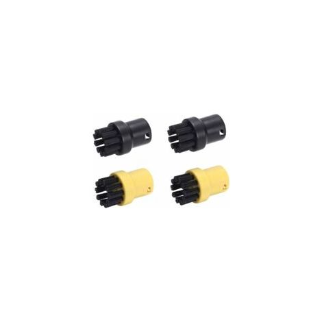 Set runder Messingdrahtbürsten für Kärcher Dampfreiniger SC1, SC2, CTK10, CTK20, SC3, SC4 und SC5 (2 schwarze, 2 gelbe) - Crezuo (1/4)