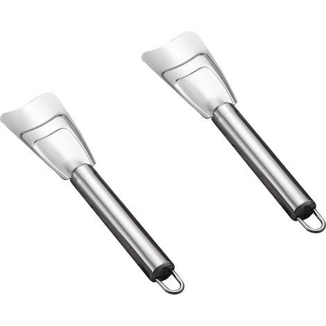 2 Pieces Stainless Steel Multi-functional Ice Scraper Multi-purpose Cleaning Shovel Suitable for Ice Removal In Refrigerators and Freezers.