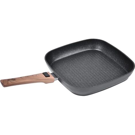 1 Poêle à griller 28 cm, antiadhésive, manche amovible, induction, cuisine steak (1/5)