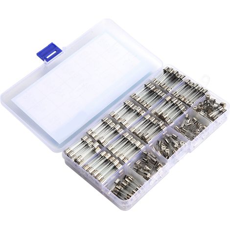 Kit de 250 fusibles en verre 6x30/5x20 mm, isolés, résistants à la chaleur et ignifugés, 1-20 A 250 V (1/5)
