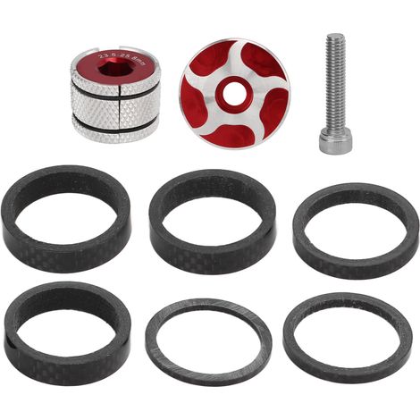 Jeu de Rondelles de Direction pour Vélo avec Capuchon de Potence et Bouchon d'Expansion pour Fourche 28.6mm (1/5)