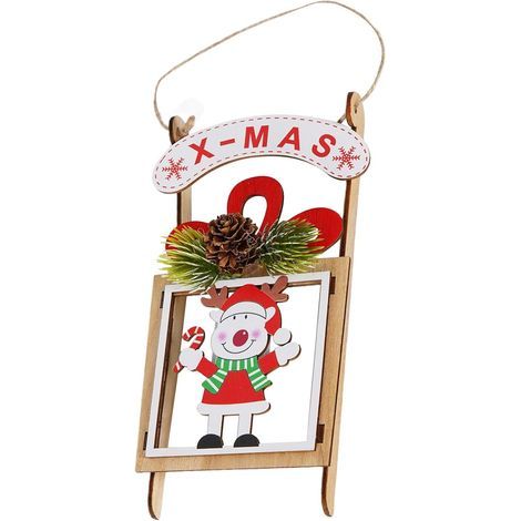 Décorations de Noël – Figurines et ornements faits main – Décorations de Noël en bois à suspendre Pour décorer votre maison, cuisine, jardin, terrasse, mur (1/5)