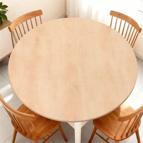 Nappe lavable ronde 110 cm, imperméable, élastique, pour cuisine & jardin