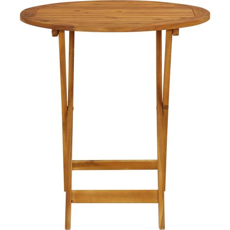 INLIFE Table pliable de jardin 70 cm Bois d'acacia solide (1/5)