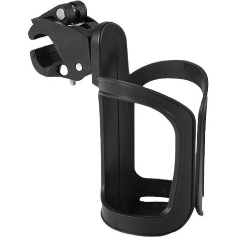 Portabevande per bicicletta - Portaborraccia per passeggino - Per bere in movimento - Sicuro e stabile - 19,3 x 18 x 7,7 cm - Nero (1/5)