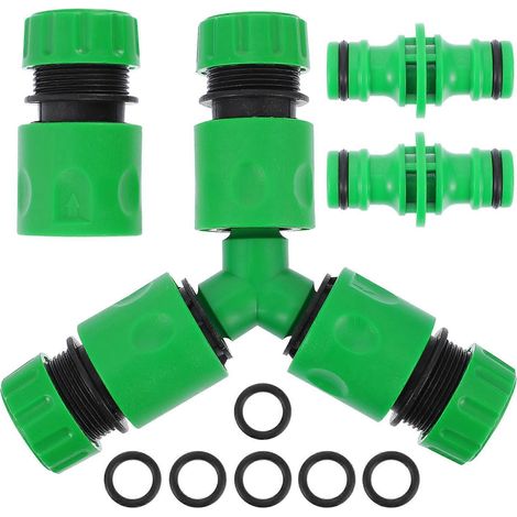 Kit de 7 raccords pour tuyau d'arrosage, comprenant des connecteurs rapides pour arroseurs et buses de pulvérisation, avec filetage mâle et femelle. (1/5)