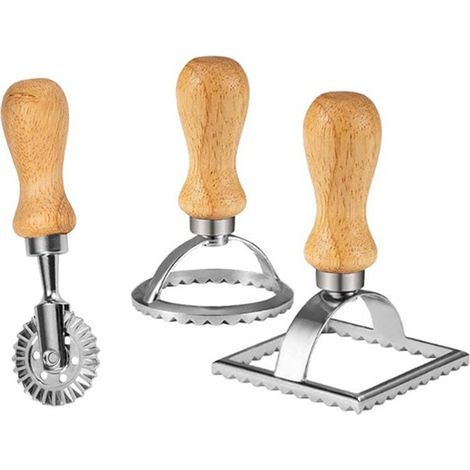 Ravioli-Ausstecher, Pasta-Ausstecher mit Holzgriff (1/5)