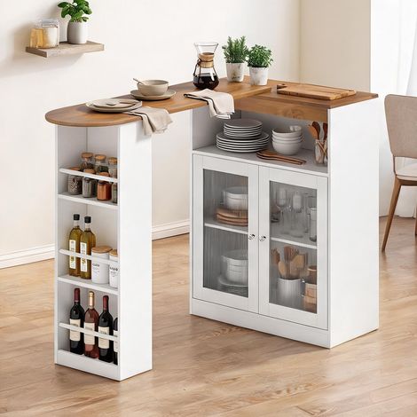 Mobilier de bar blanco en MDF 150 x 80 x 105,5 cm (1/5)