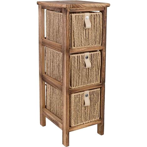 Cajonera de madera marrón 22x26x61 cm (1/5)