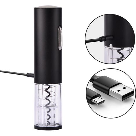 Ensemble de tire-bouchon électrique rechargeable en acier inoxydable pour vin (1/3)