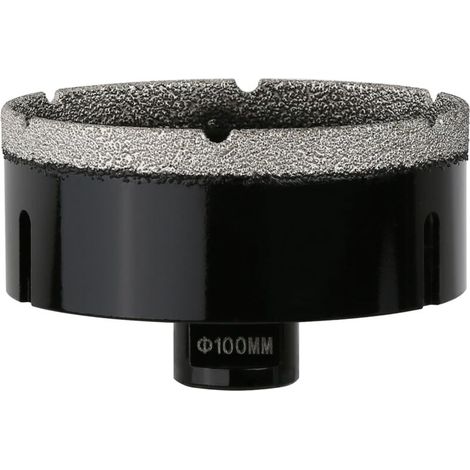 Carotteuse diamantée sèche de 100 mm, raccord fileté M14, scie cloche soudée sous vide pour maçonnerie, perforateur creux pour carrelage, marbre, granit, porcelaine, béton et pierre de quartz (1/5)