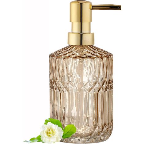 3pcs Distributeurs de Savon Liquide Rechargeable en Verre pour Détergent à Vaisselle, Lotion de Shampoing, Comptoir de Salle de Bain (1/5)
