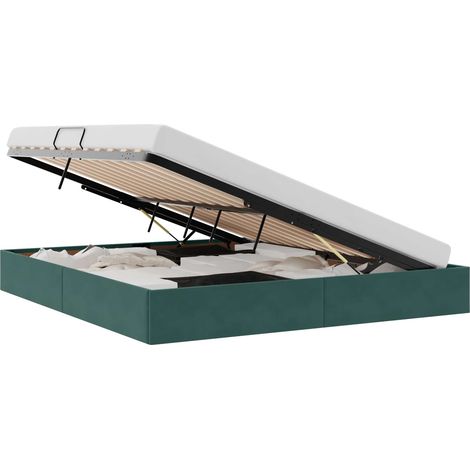 Maison Exclusive - Letto ottomano Verde Scuro 160 x 200 cm Velluto