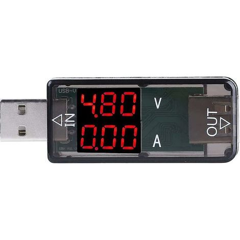 Testeur de tension USB, voltmètre LCD couleur USB ampèremètre compteur de courant multimètre chargeur testeur USB détection de tension en temps réel 6,7 2,4 1,5 cm (noir) Bett (1/5)