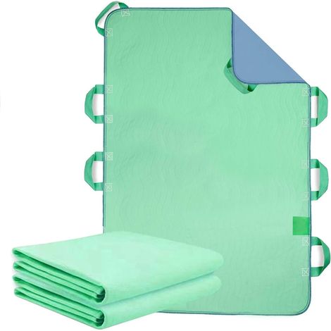 Waterproof Mattress Protector with 8 Reinforced Handles, Quick Drying 10 Min, Washable, Absorbency 12 Oz, for Elderly and Incontinent Persons, 86 x 132 cm (1/5)