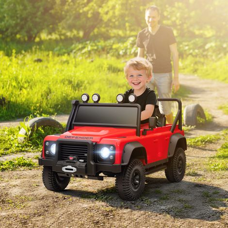 Coche Eléctrico para Niños con Licencia Land Rover 12V Control Remoto Sistema de Suspensión USB MP3 Faros Rojo (1/5)