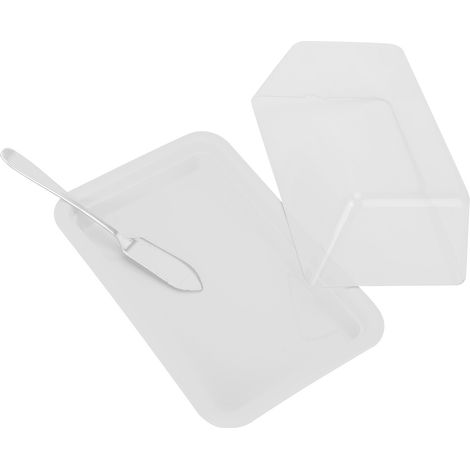 Boîte à beurre rectangulaire avec couvercle, boîte de rangement portable pour beurre, blanche, idéale pour la cuisine. (1/5)