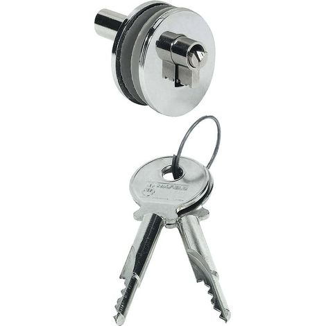serrure à cylindre, avec cylindre à paillettes, pour portes coulissantes en verre meuble vitrine meuble porte (1/3)