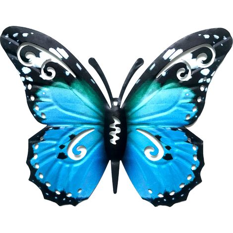 Butterfly - Metal Wall Decoration - Outdoor Garden Art Sculpture - Horizontal Design - 27.2 x 21.8 cm - 1 Piece (1/5)