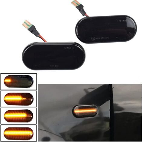 royaluxe-2 pièces LED Feux de jour Clignotant Latéraux Dynamique Ambre Compatibile pour SEAT Ibiza 6L Cordoba Toledo Leon Compatibile pour ford C-Max Fiesta Focus MK2 Fusion Galaxy (1/5)