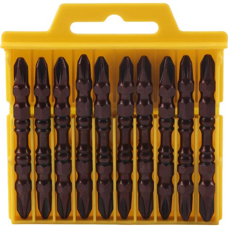 10Pcs Screwdriver Bit Double End Metal Hex Shank Cross Magnetic Accessory Tool Set Kit