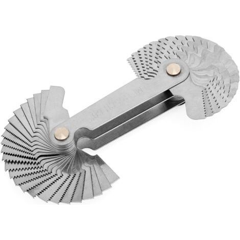 Calibro per filettature in acciaio inox – Filettature metriche a 60° e Whitworth a 55° – Strumento di misurazione per maschiatura di precisione (1/5)