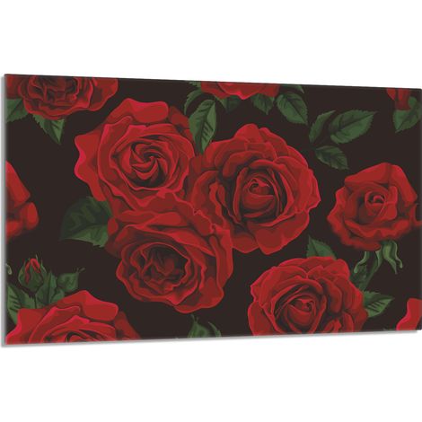 Glas-Herdplattenschutz 80x52 Rosen (1/5)