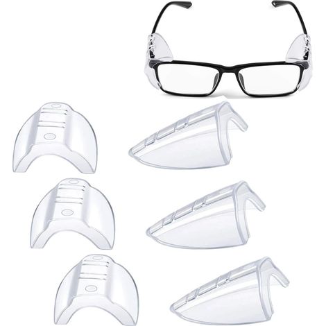 3 Pairs of Safety Glasses Side Shields Transparent TPU Protective Glasses for Small Medium Glasses (1/5)