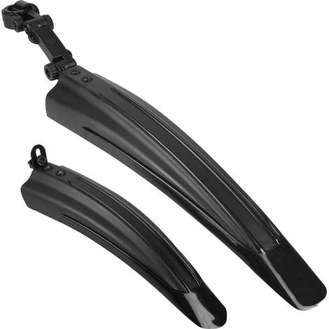 Garde-boue Vélo VTT Kit Garde Boue Avant Arrière Réglable pour Vélo de Route Ville 20 22 24 26 Pouces Plastique Noir (1/5)