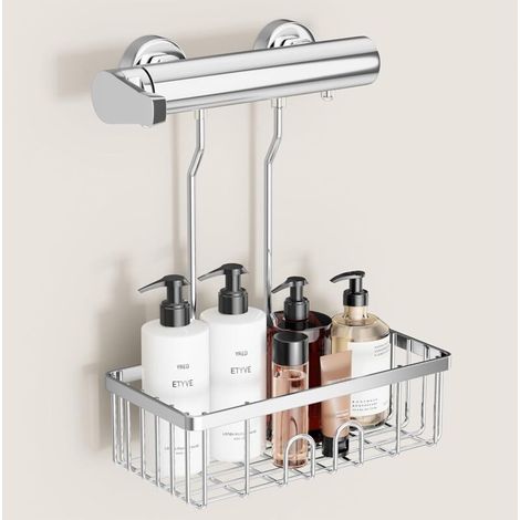 Étagère de douche sans perçage - Porte-shampoing suspendu - Installation sans perçage - Acier inoxydable SS304 - 30 x 13 x 8,5 cm (1/4)