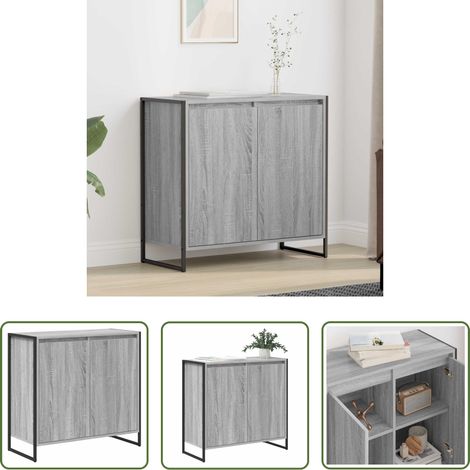 Holzwerkstoff - Seitenschrank Graues Sonoma 79 x 36 x 75 cm Holzwerkstoff (1/5)