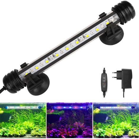 Éclairage LED pour aquarium de 48.5cm – Tubes LED RGB étanches avec télécommande – Minuterie et fonction lever/coucher du soleil – Économie d'énergie (1/5)