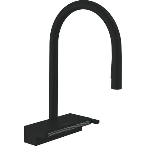 Hansgrohe M81 - Miscelatore da lavello Aquno Select 170 con doccetta estraibile e getto doccia piatto, nero opaco 73837670 (1/5)